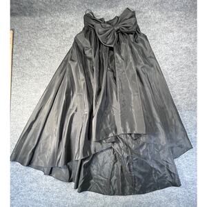 Vintage 80s Cattiva by Maya Jornot Womens Party Black Long Skirt W/ Bow Sz 10